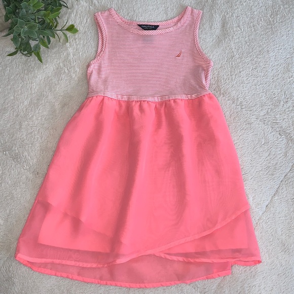 Nautica Other - Nautica Girls 6 Striped Coral Tank Dress EUC